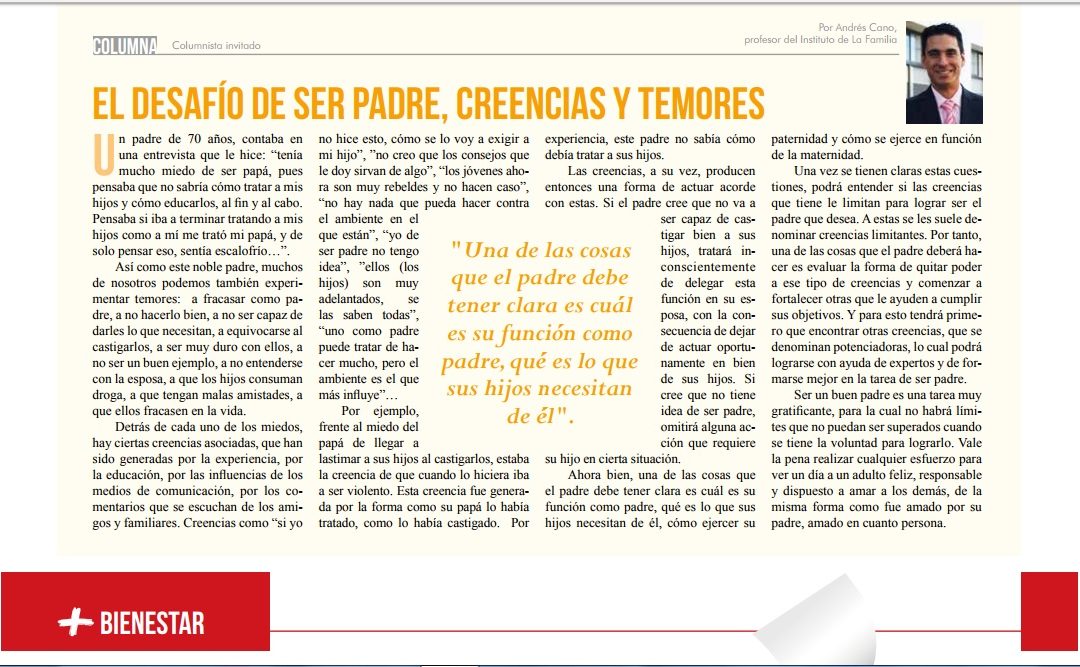 El desafío de ser padre, creencias y temores